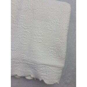 2 Vtg Sferra Bros Matelasse‎ Pillow Shams Ivory Portugal Floral Scroll Luxury